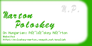 marton poloskey business card